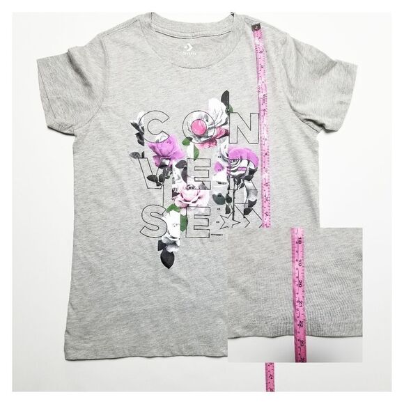 Converse Women Extra Small Floral Graphic Short Sleeve Crew-Neck‎ Tee - Picture 6 of 7